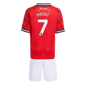 Manchester United Mason Mount #7 Replika Hemmatröja Barn 2025-26 Kortärmad (+ Korta byxor)